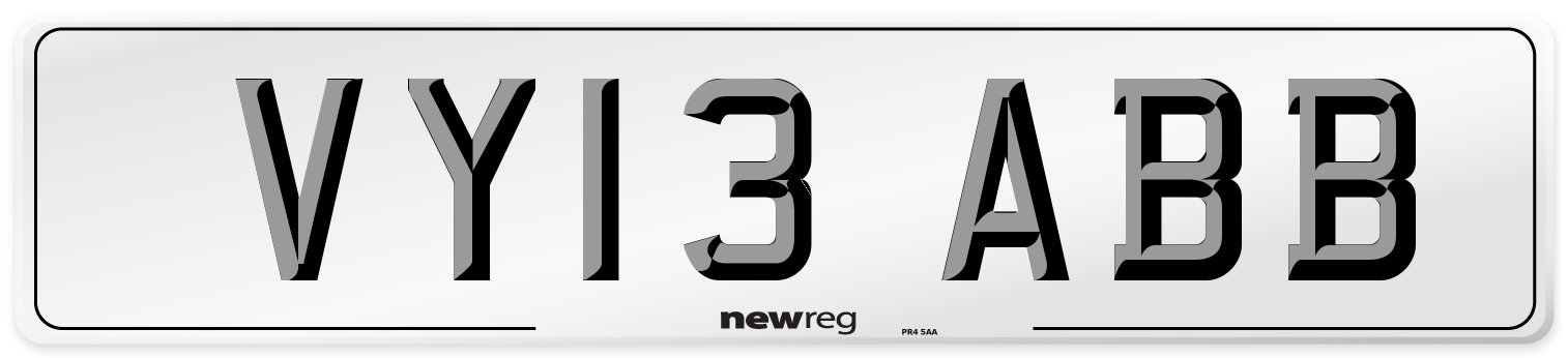 VY13 ABB Number Plate from New Reg